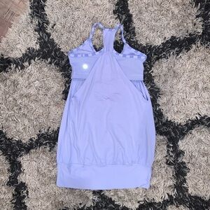 Lululemon No Limits Purple Striped Active Tank with Bra Gym Running Yoga Size 4